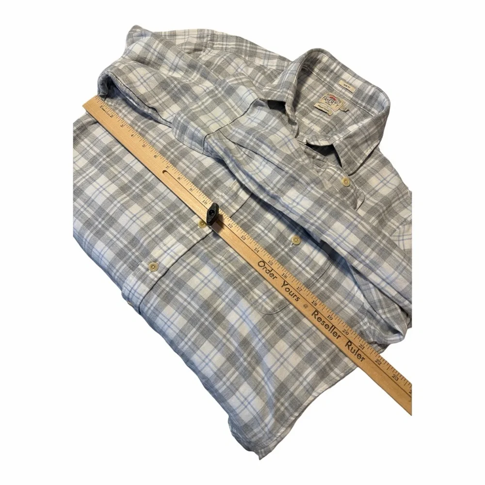 Faherty Slim Fit Organic Cotton Plaid Flannel Shirt Mens‎ L